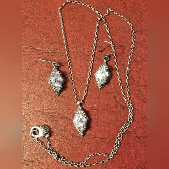 Silpada Sterling Silver & Zirconia Necklace & Earrings SET - Picture 10 of 10